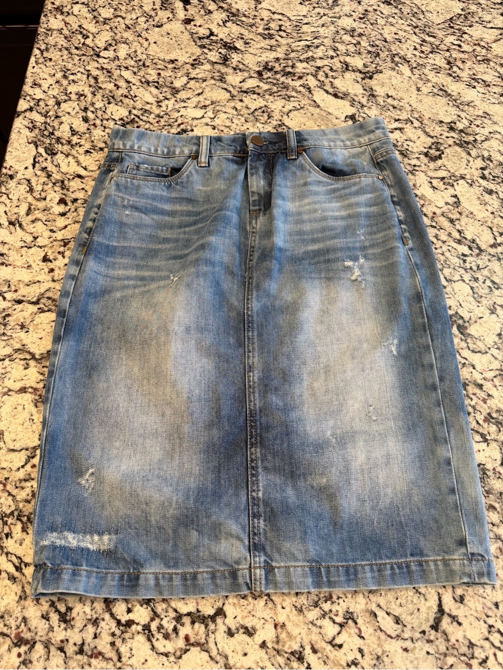 BLANKNYC Light Blue Distressed Denim Pencil Skirt size 27